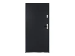 Vente-unique Porte d'entrée en acier pleine H207 x L100 cm anthracite - épaisseur 55 mm - poussant gauche - AGUEDA- Porte D'Entrée