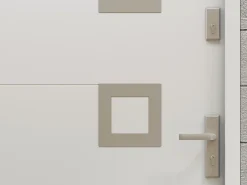 Vente-unique Porte d'entrée en acier pleine et inox H207 x L100 cm blanc - épaisseur 55 mm - poussant gauche - TIFANA- Porte D'Entrée