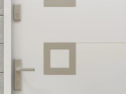 Vente-unique Porte d'entrée en acier pleine et inox H207 x L100 cm blanc - épaisseur 55 mm - poussant droit - TIFANA- Porte D'Entrée