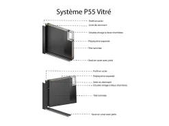 Vente-unique Porte D'Entrée<Porte d'entrée en acier pleine et inox H207 x L100 cm blanc - épaisseur 55 mm - poussant gauche - NAXARA