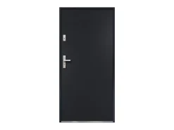 Vente-unique Porte d'entrée en acier pleine H207 x L100 cm anthracite - épaisseur 55 mm - poussant droit - AGUEDA- Porte D'Entrée