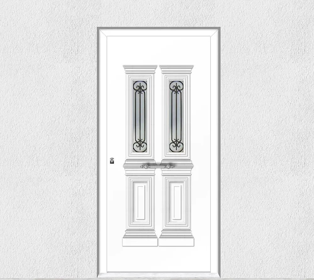 3 in 1 Porte D'Entrée<Porte d'entrée en aluminium TRADITIONAL DESIGN 5025-1131-8 RAL 9016 Ep.70mm (L.:900mm x H.:2150mm)