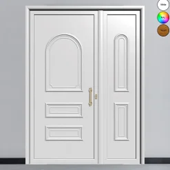 3 in 1 Porte d'entrée en aluminium CLASSIC DESIGN 2301-3360 RAL 9003 ( L.: 160 cm x H.: 200 cm)- Porte D'Entrée