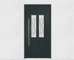3 in 1 Porte d'entrée en aluminium TRADITIONAL DESIGN 5022-1110-9 RAL 7016 Ep.55mm (L.:850mm x H.: 2000mm)- Porte D'Entrée
