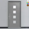 3 in 1 Porte d'entrée en aluminium SIMPLEX 8061 RAL 7037 ( L.: 90 cm x H.: 200 cm)- Porte D'Entrée