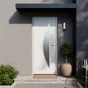 Fortia Porte D'Entrée<Porte d'entrée acier blanc RAL 9003 Ricadi 96 x h.218 cm poussant droit