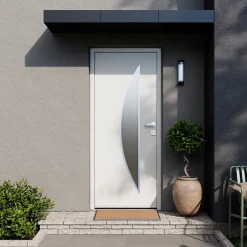 Fortia Porte D'Entrée<Porte d'entrée acier blanc RAL 9003 Ricadi 96 x h.218 cm poussant droit