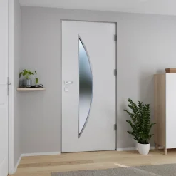 Fortia Porte D'Entrée<Porte d'entrée acier blanc RAL 9003 Ricadi 96 x h.218 cm poussant droit