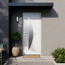 Fortia Porte D'Entrée<Porte d'entrée acier blanc RAL 9003 Ricadi 96 x h.218 cm poussant droit