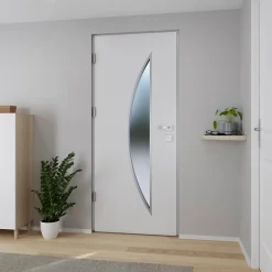 Fortia Porte D'Entrée<Porte d'entrée acier blanc RAL 9003 Ricadi 96 x h.218 cm poussant droit