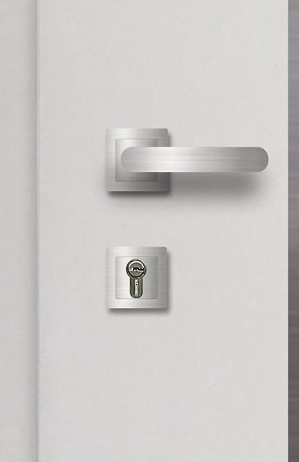 Fortia Porte D'Entrée<Porte d'entrée acier blanc RAL 9003 Ricadi 96 x h.218 cm poussant droit