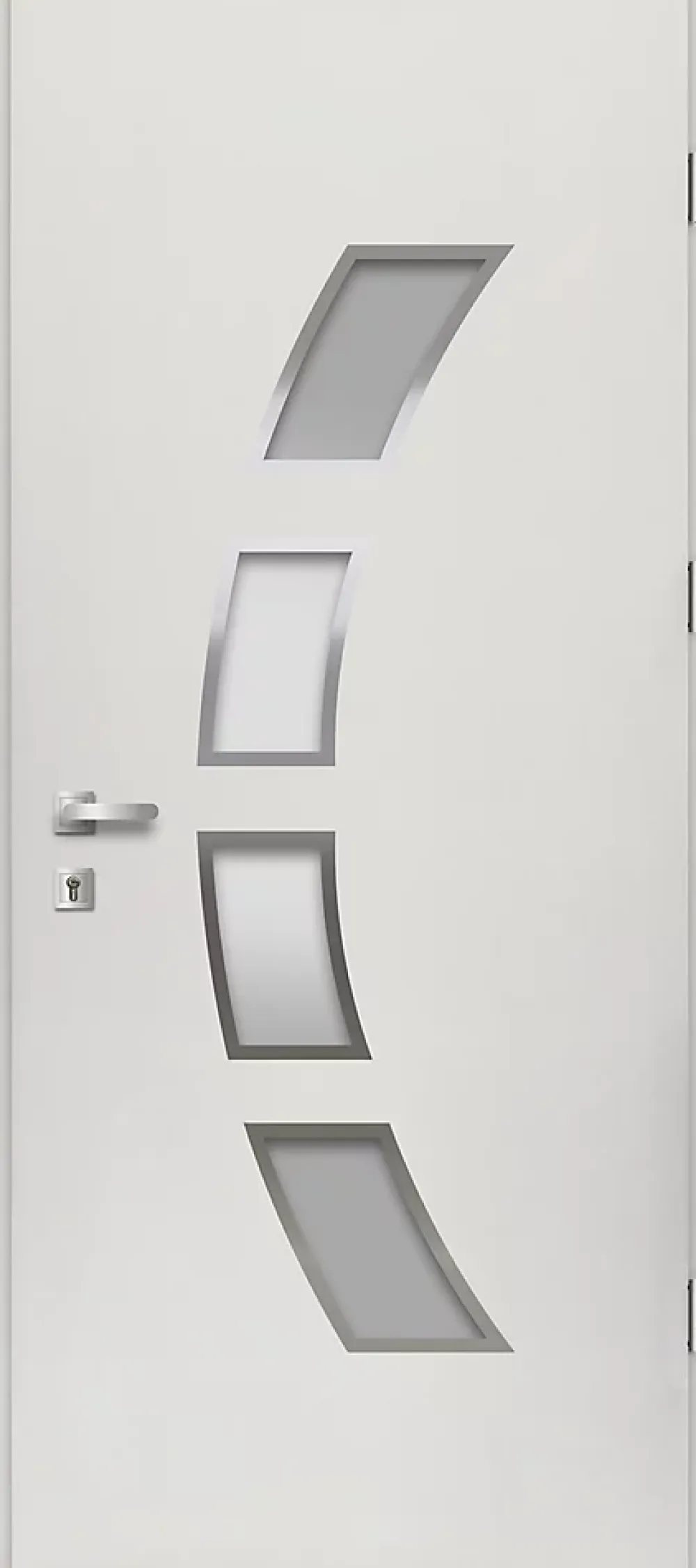 Fortia Porte d'entrée acier blanc RAL 9003 Valtos 96 x h.218 cm poussant gauche- Porte D'Entrée