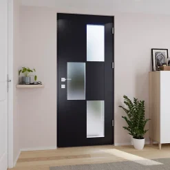 Fortia Porte D'Entrée<Porte d'entrée acier gris RAL 7016 Jesolo 96 x h.218 cm poussant gauche