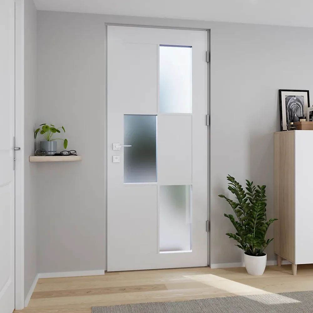 Fortia Porte D'Entrée<Porte d'entrée acier blanc RAL 9003 Jesolo 96 x h.218 cm poussant gauche