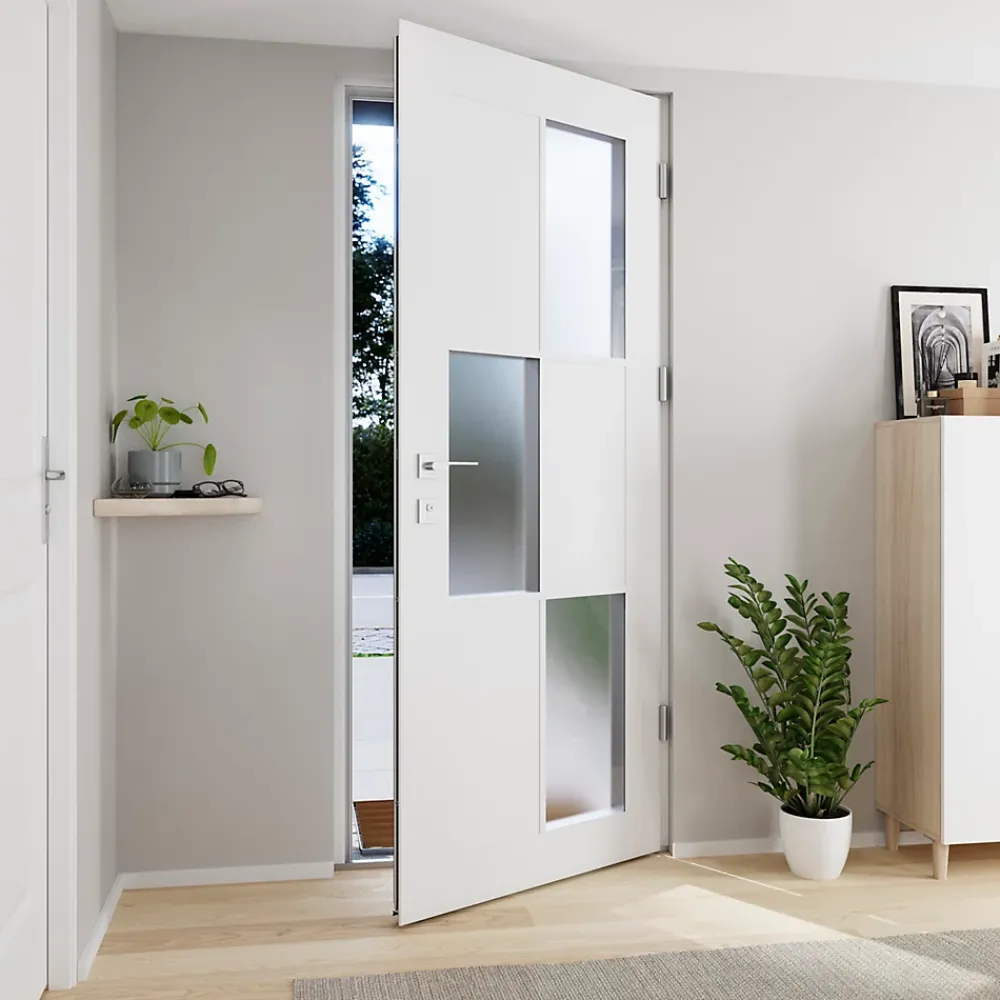 Fortia Porte D'Entrée<Porte d'entrée acier blanc RAL 9003 Jesolo 96 x h.218 cm poussant gauche