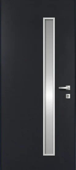 Fortia Porte d'entrée acier gris RAL 7016 Pasni 96 x h.218 cm poussant gauche- Porte D'Entrée