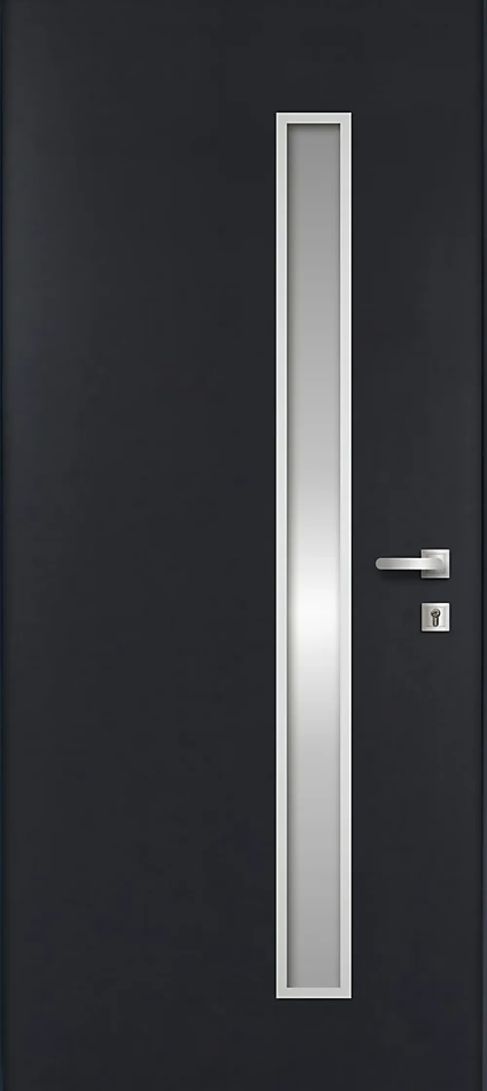 Fortia Porte d'entrée acier gris RAL 7016 Pasni 96 x h.218 cm poussant gauche- Porte D'Entrée