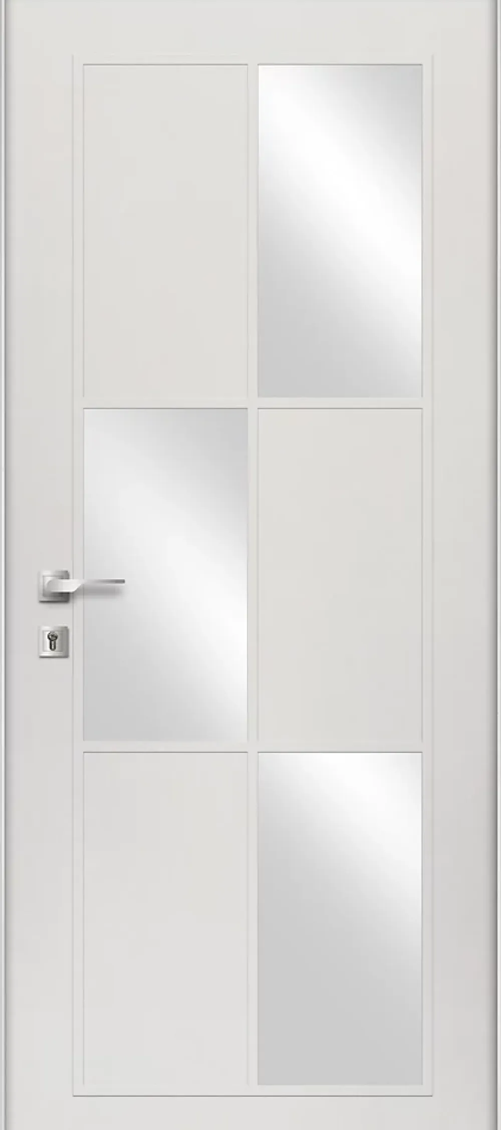 Fortia Porte d'entrée acier blanc RAL 9003 Jesolo 96 x h.218 cm poussant droit- Porte D'Entrée