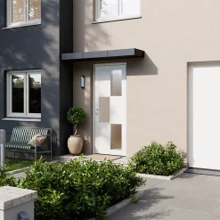 Fortia Porte d'entrée acier blanc RAL 9003 Jesolo 96 x h.218 cm poussant droit- Porte D'Entrée