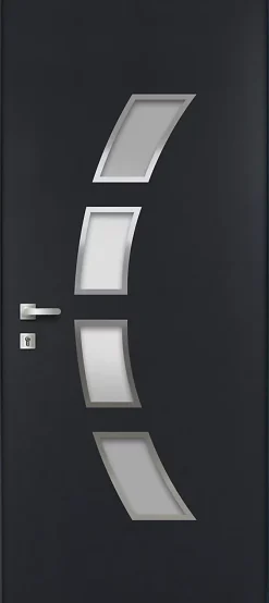 Fortia Porte D'Entrée<Porte d'entrée acier gris RAL 7016 Valtos 96 x h.218 cm poussant droit