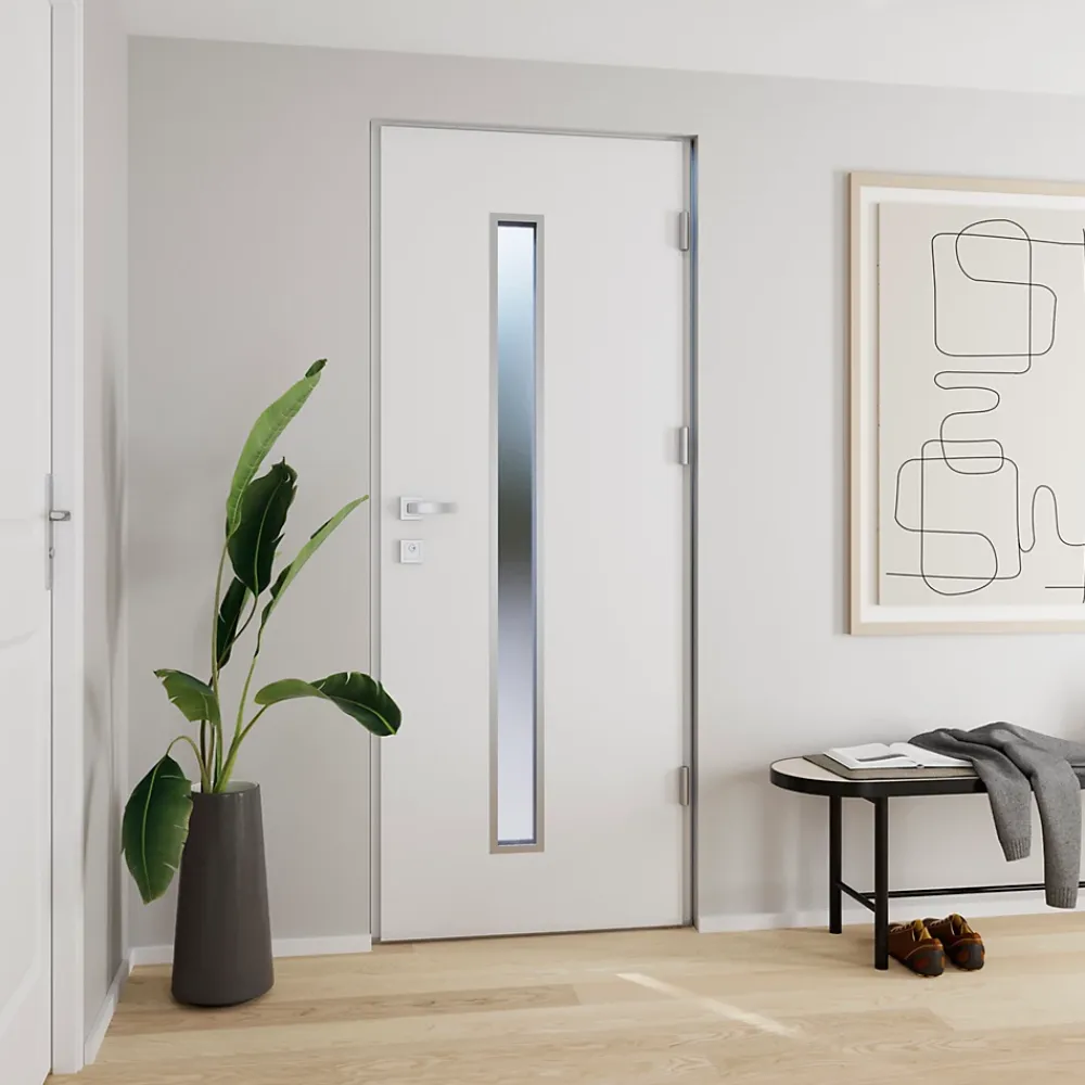 Fortia Porte D'Entrée<Porte d'entrée acier blanc RAL 9003 Pasni 96 x h.218 cm poussant gauche