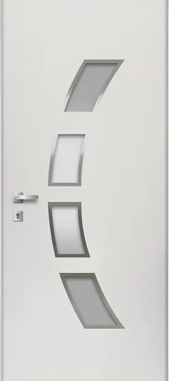 Fortia Porte d'entrée acier blanc RAL 9003 Valtos 96 x h.218 cm poussant droit- Porte D'Entrée