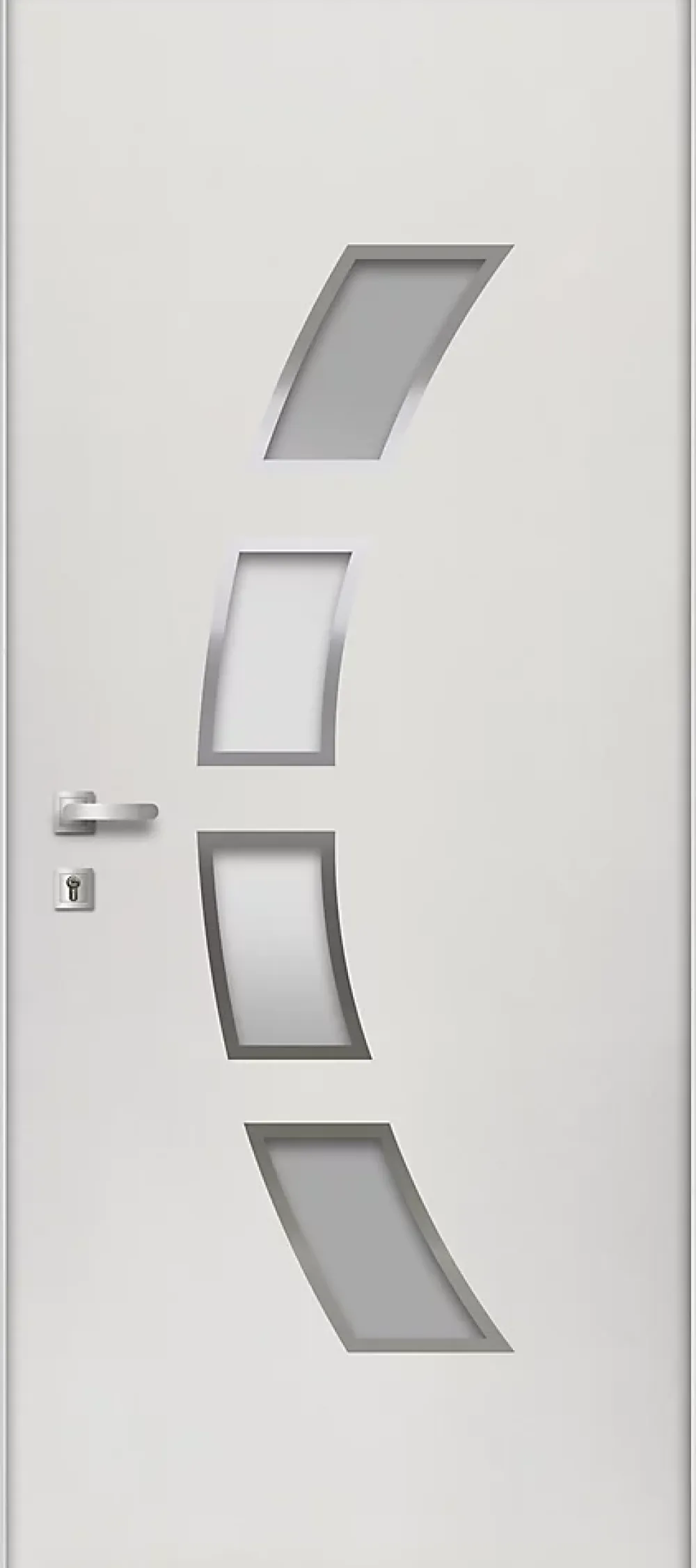 Fortia Porte d'entrée acier blanc RAL 9003 Valtos 96 x h.218 cm poussant droit- Porte D'Entrée