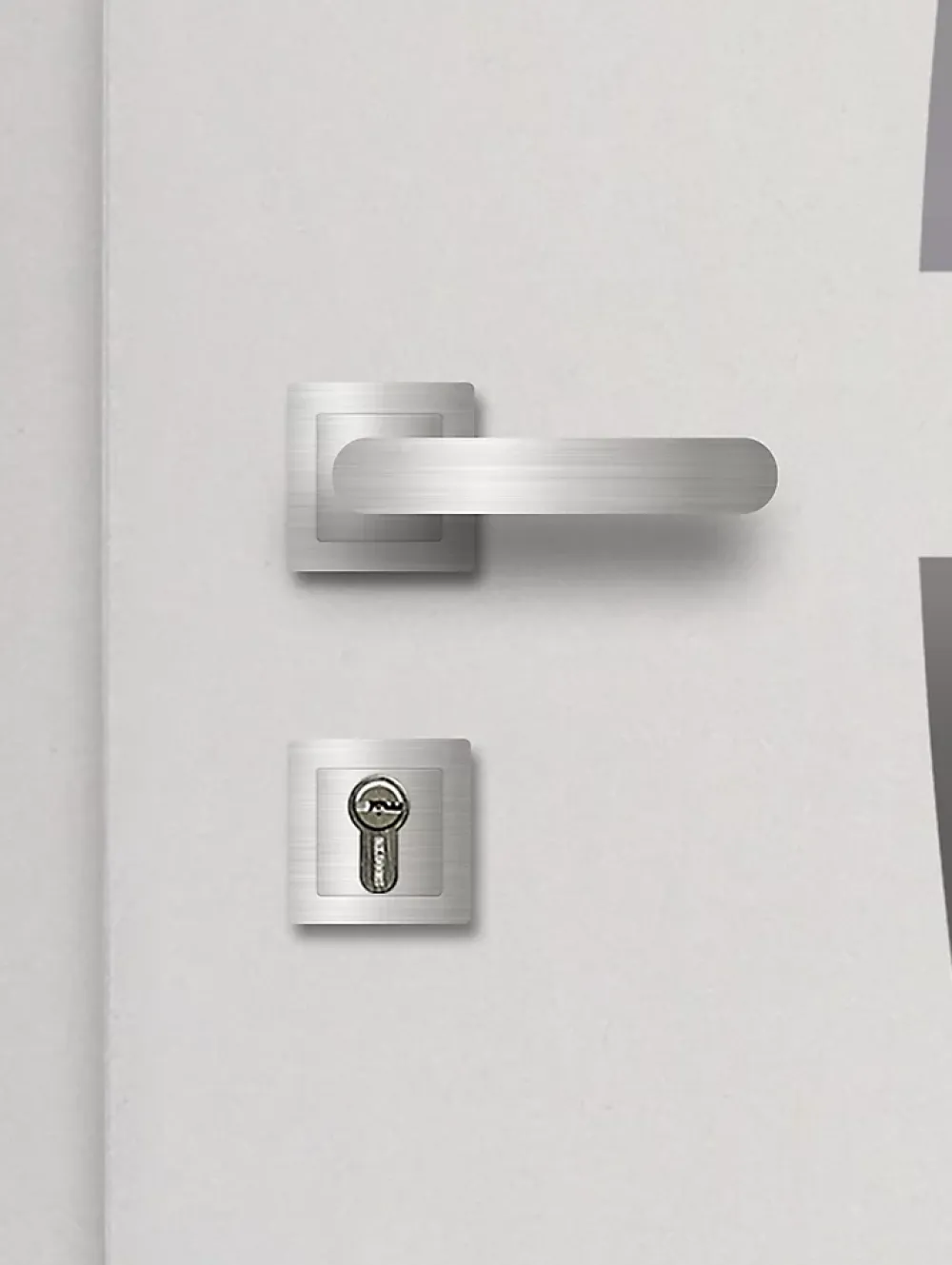 Fortia Porte d'entrée acier blanc RAL 9003 Valtos 96 x h.218 cm poussant droit- Porte D'Entrée