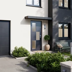 Fortia Porte d'entrée acier gris RAL 7016 Jesolo 96 x h.218 cm poussant droit- Porte D'Entrée