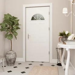 Fortia Porte d'entrée acier blanc RAL 9003 Isabela 96 x h.218 cm poussant gauche- Porte D'Entrée