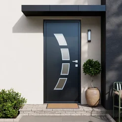 Fortia Porte D'Entrée<Porte d'entrée acier gris RAL 7016 Valtos 96 x h.218 cm poussant gauche