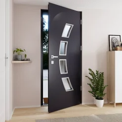 Fortia Porte D'Entrée<Porte d'entrée acier gris RAL 7016 Valtos 96 x h.218 cm poussant gauche