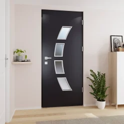 Fortia Porte D'Entrée<Porte d'entrée acier gris RAL 7016 Valtos 96 x h.218 cm poussant gauche