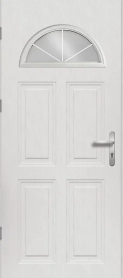 Fortia Porte d'entrée acier blanc RAL 9003 Isabela 96 x h.218 cm poussant droit- Porte D'Entrée