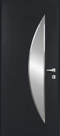 Fortia Porte d'entrée acier gris RAL 7016 Ricadi 96 x h.218 cm poussant gauche- Porte D'Entrée