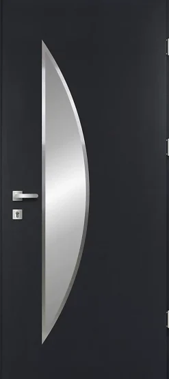 Fortia Porte d'entrée acier gris RAL 7016 Ricadi 96 x h.218 cm poussant gauche- Porte D'Entrée