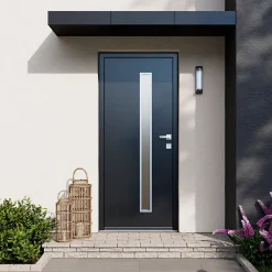 Fortia Porte D'Entrée<Porte d'entrée acier gris RAL 7016 Pasni 96 x h.218 cm poussant droit