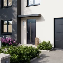 Fortia Porte D'Entrée<Porte d'entrée acier gris RAL 7016 Pasni 96 x h.218 cm poussant droit
