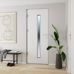 Fortia Porte D'Entrée<Porte d'entrée acier blanc RAL 9003 Pasni 96 x h.218 cm poussant droit