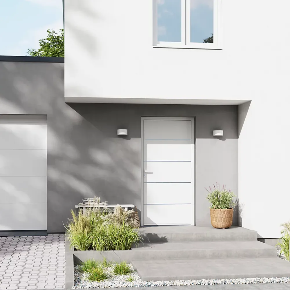 Fortia Porte D'Entrée<Porte d'entrée alu blanc RAL 9003 Cecina 96 x h.218 cm poussant droit