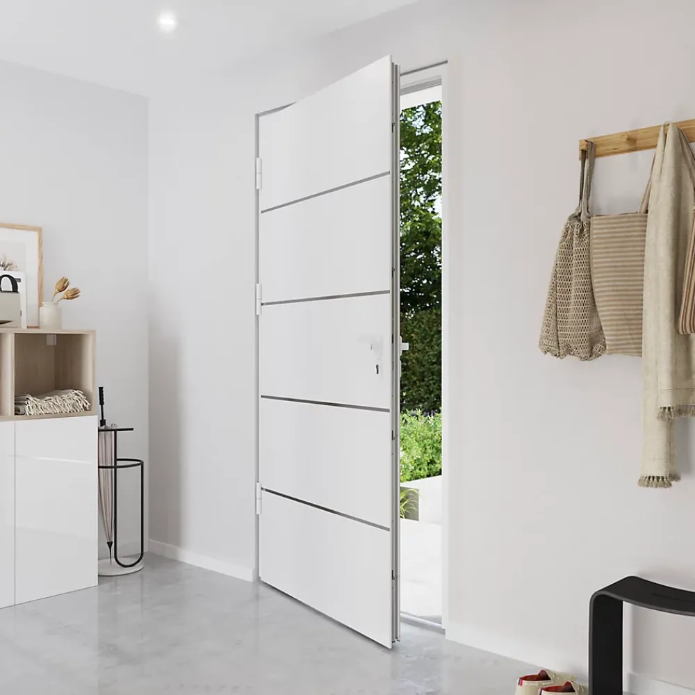 Fortia Porte D'Entrée<Porte d'entrée alu blanc RAL 9003 Cecina 96 x h.218 cm poussant droit
