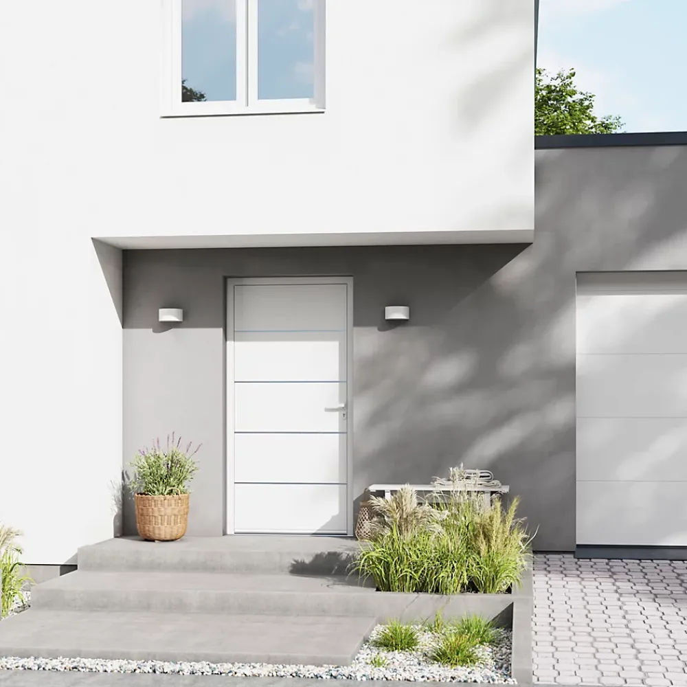 Fortia Porte D'Entrée<Porte d'entrée alu blanc RAL 9003 Cecina 96 x h.218 cm poussant droit