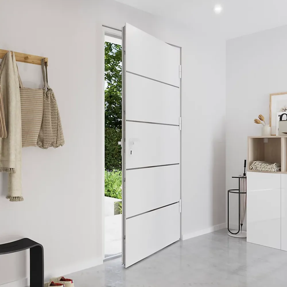 Fortia Porte D'Entrée<Porte d'entrée alu blanc RAL 9003 Cecina 96 x h.218 cm poussant gauche