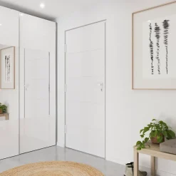Fortia Porte d'entrée alu blanc RAL 9003 Madryn 96 x h.218 cm poussant droit- Porte D'Entrée