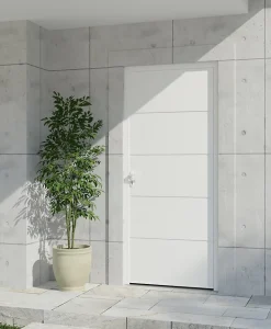 Fortia Porte d'entrée alu blanc RAL 9003 Madryn 96 x h.218 cm poussant droit- Porte D'Entrée