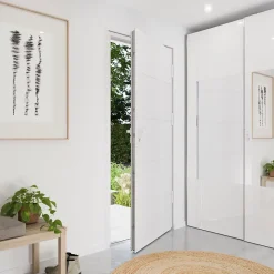 Fortia Porte d'entrée alu blanc RAL 9003 Madryn 96 x h.218 cm poussant droit- Porte D'Entrée