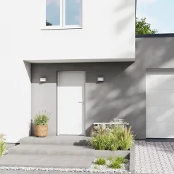 Fortia Porte d'entrée alu blanc RAL 9003 Madryn 96 x h.218 cm poussant droit- Porte D'Entrée