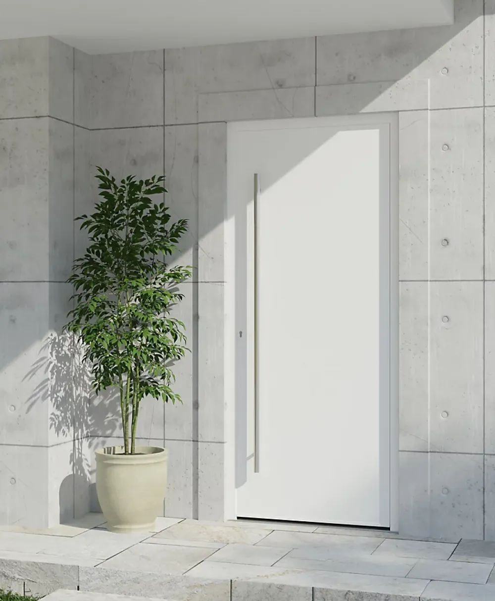 Fortia Porte D'Entrée<Porte d'entrée alu blanc RAL 9003 Kapas 96 x h.218 cm poussant droit