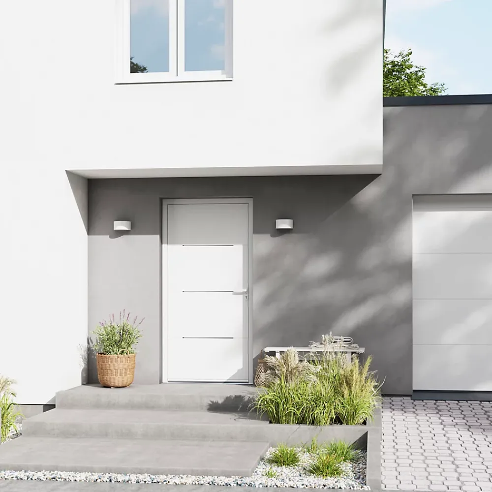 Fortia Porte D'Entrée<Porte d'entrée alu blanc RAL 9003 Leme 96 x h.218 cm poussant gauche