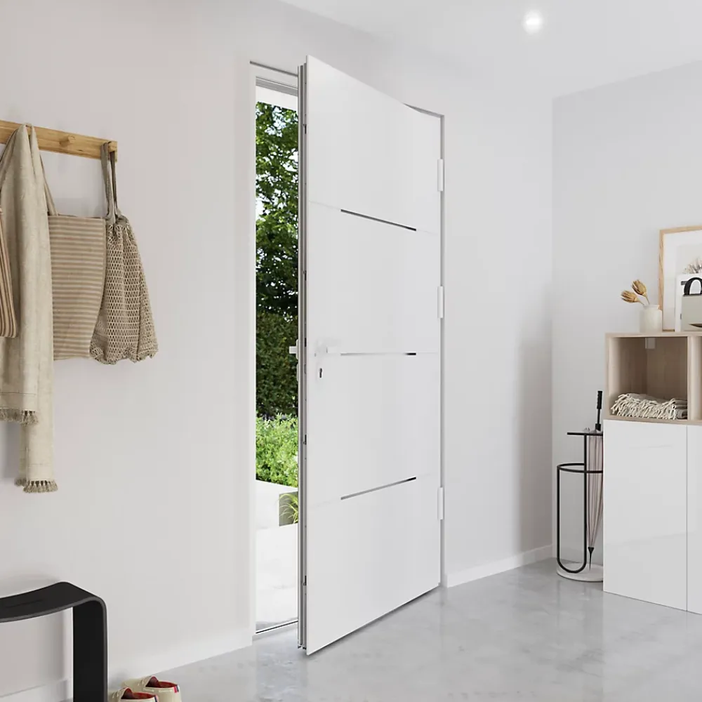 Fortia Porte D'Entrée<Porte d'entrée alu blanc RAL 9003 Leme 96 x h.218 cm poussant gauche
